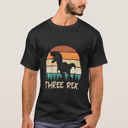 Kinder drie dagen 3e verjaardag Dinosaur 3 jaar T-shirt (Voorkant)