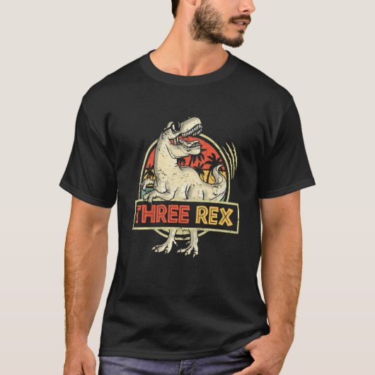 Kinder drie dagen 3e verjaardag Dinosaur 3 jaar T-shirt (Voorkant)
