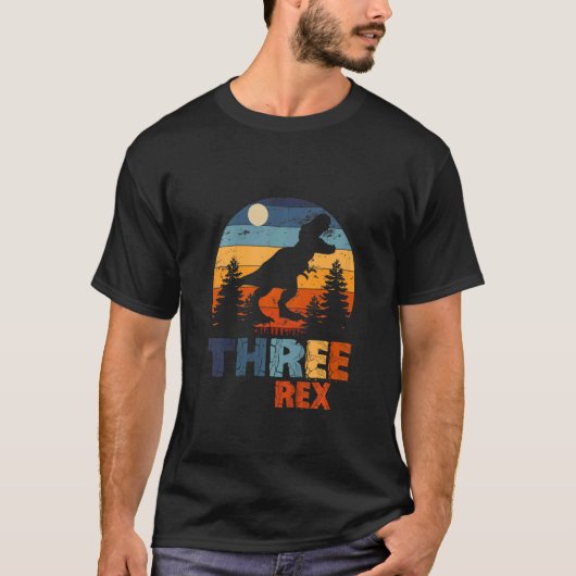 Kinder drie dagen 3e verjaardag Dinosaur 3 jaar T-shirt (Voorkant)