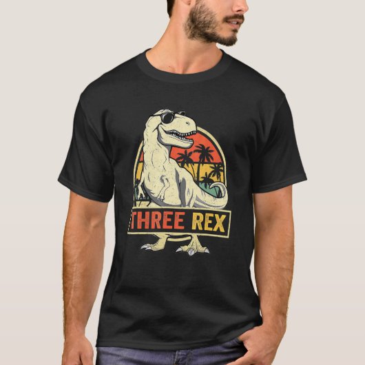 Kinder drie dagen 3e verjaardag Dinosaur 3 jaar T-shirt (Voorkant)