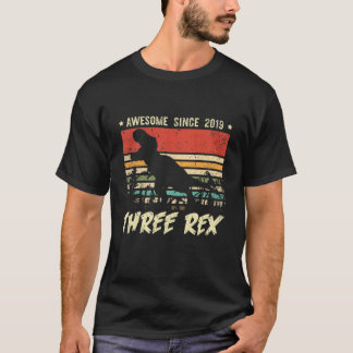 Kinder drie dagen 3e verjaardag Dinosaur 3 jaar T-shirt