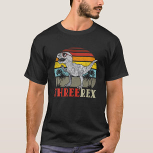 Kinder drie Rex Birthday 3 jaar oud Dinosaur 3RT T-shirt