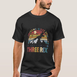Kinder drieën driedaagse jongen Dinosaur Awe T-shirt