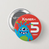 Kinder driekleppige uitheemse naamouderknoop ronde button 5,7 cm (Voorkant /achterkant)