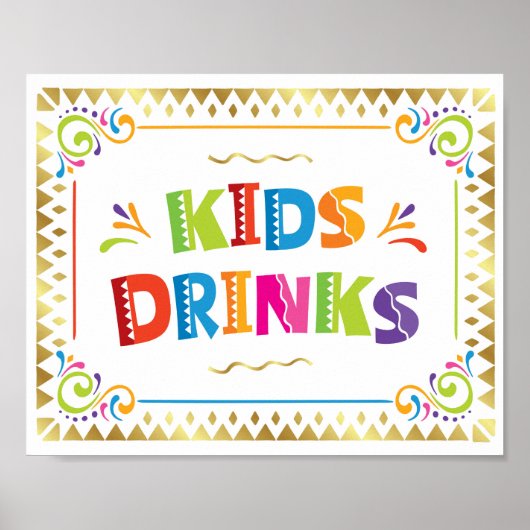 KINDER DRINKEN Ondertekening Fiesta-partij afdrukk Poster (Voorkant)