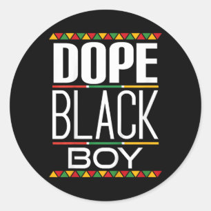 Kinder Drug Black Boy Black Geschiedenis Maand Ronde Sticker