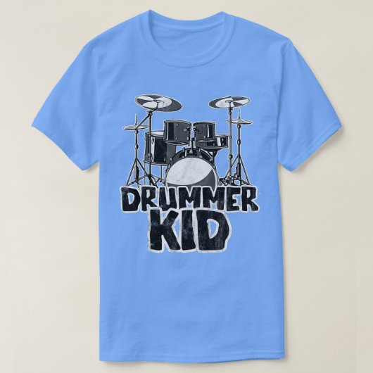 Kinder Drummer Geweldige trommelkit voor jonge Mu T-shirt (Design voorkant)