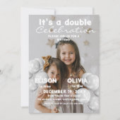 Kinder Dubbele Viering Fotoballonnen Verjaardag Kaart (Voorkant)