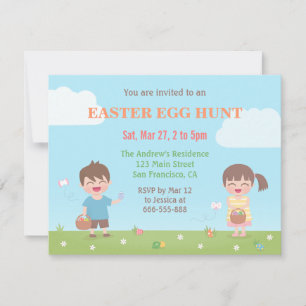 Kinder Easter Egg Hunt Uitnodigingen