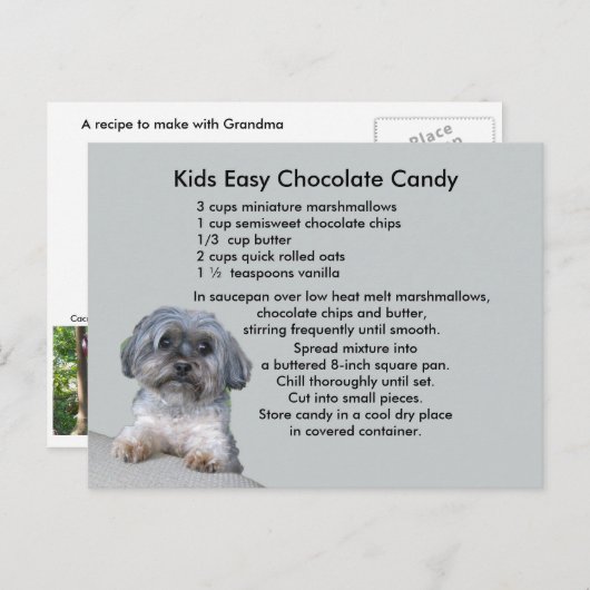 Kinder Easy Chocolate Snoep Recipe Briefkaart (Voorkant / Achterkant)