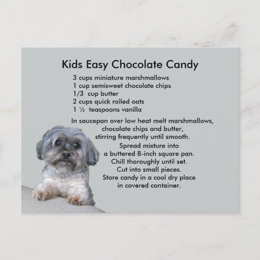 Kinder Easy Chocolate Snoep Recipe Briefkaart (Voorkant)