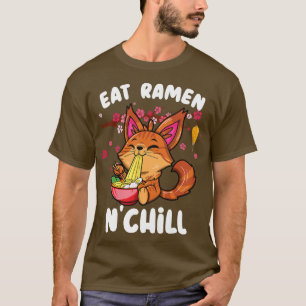 Kinder Eat ramen N'chill main coon ramen cat kawai T-shirt