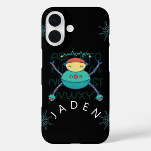 Kinder Educatieve ABC Alfabet Robot Snowflake iPhone 16 Hoesje