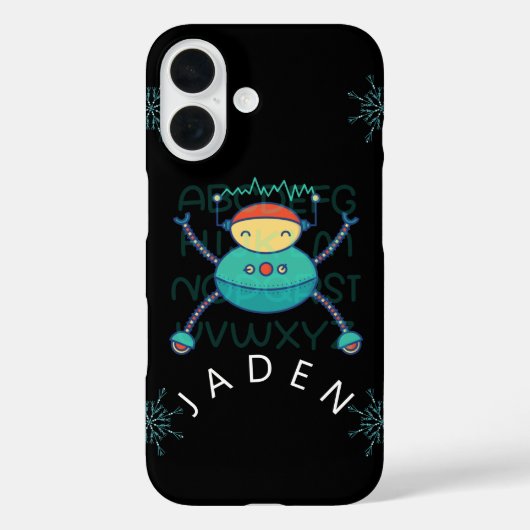 Kinder Educatieve ABC Alfabet Robot Snowflake Case-Mate iPhone Case (Achterkant)