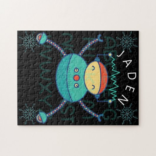 Kinder Educatieve ABC Alfabet Robot Snowflake Legpuzzel (Horizontaal)