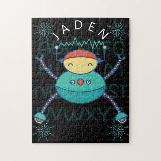 Kinder Educatieve ABC Alfabet Robot Snowflake Legpuzzel (Verticaal)