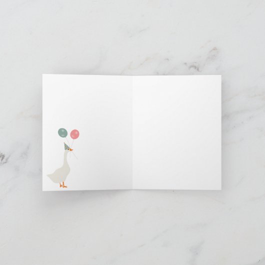 Kinder Een Gekke Gans 1e Leuke Verjaardag Kaart (Binnen)