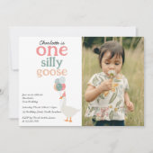 Kinder Een Gekke Gans 1e Schattigee Foto Verjaarda Kaart (Voorkant)