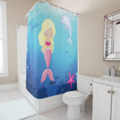 Kinder eenbladige zeemeermin onder het Zee-doucher Douchegordijn (In situ)