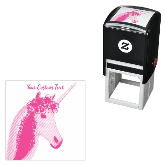 Kinder eenhoorn aangepaste roze zelfinktstempel  zelfinktende stempel (In situ)