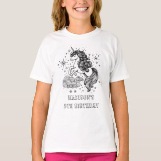 Kinder Eenhoorn Verjaardag Keepsake Kleuren T-shirt