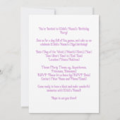 Kinder eenhoorn verjaardagsuitnodiging kaart (Achterkant)