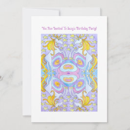 Kinder eenhoorn verjaardagsuitnodiging kaart