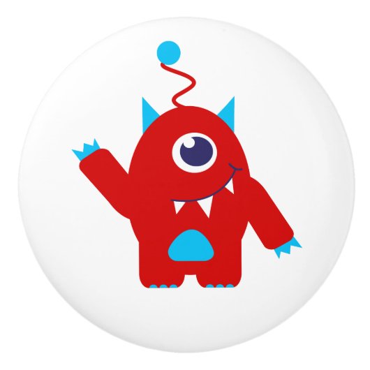 Kinder eenogende vreemdeling trekt of deuropent keramische knop (Voorkant)