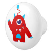 Kinder eenogende vreemdeling trekt of deuropent keramische knop (Rechts)