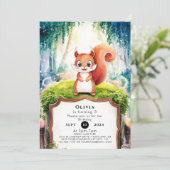 Kinder Eenvoudige Eekhoorn Verjaardag Kaart (Staand voorkant)