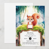 Kinder Eenvoudige Eekhoorn Verjaardag Kaart (Voorkant / Achterkant)