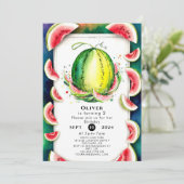 Kinder eenvoudige watermeloen Verjaardag Kaart (Staand voorkant)