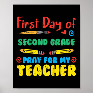 Kinder eerste dag tweede klas 2e klas bidden Fun C Poster