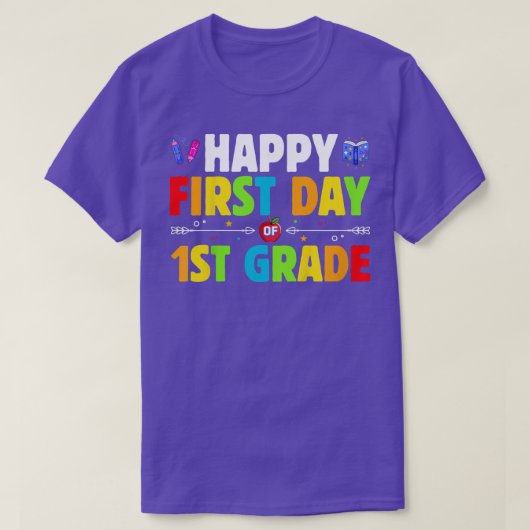 Kinder eerste dag van de eerste klas - terug naar  t-shirt (Design voorkant)