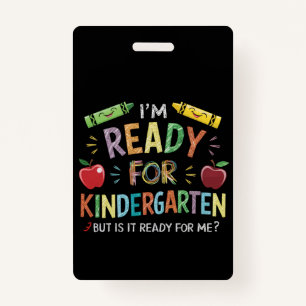 Kinder eerste dag van kleuterschool plezier terug  badge