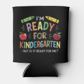 Kinder eerste dag van kleuterschool plezier terug  blikjeskoeler (Voorkant)