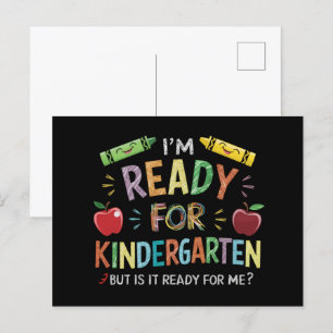 Kinder eerste dag van kleuterschool plezier terug  briefkaart