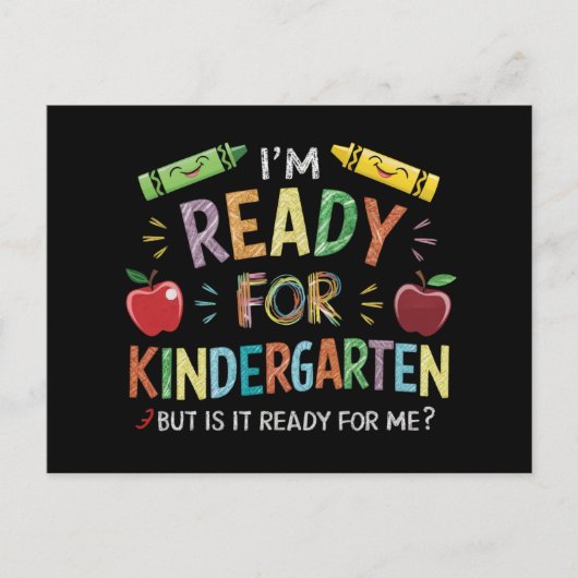 Kinder eerste dag van kleuterschool plezier terug  briefkaart (Voorkant)