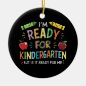 Kinder eerste dag van kleuterschool plezier terug  keramisch ornament (Voorkant)