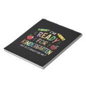 Kinder eerste dag van kleuterschool plezier terug  notitieblok (Linkerzijde)