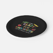 Kinder eerste dag van kleuterschool plezier terug  papieren bordje (Gekanteld)