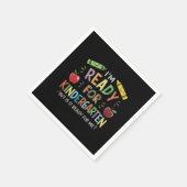 Kinder eerste dag van kleuterschool plezier terug  servet (Hoek)