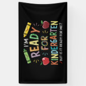 Kinder eerste dag van kleuterschool plezier terug  spandoek (Verticaal)