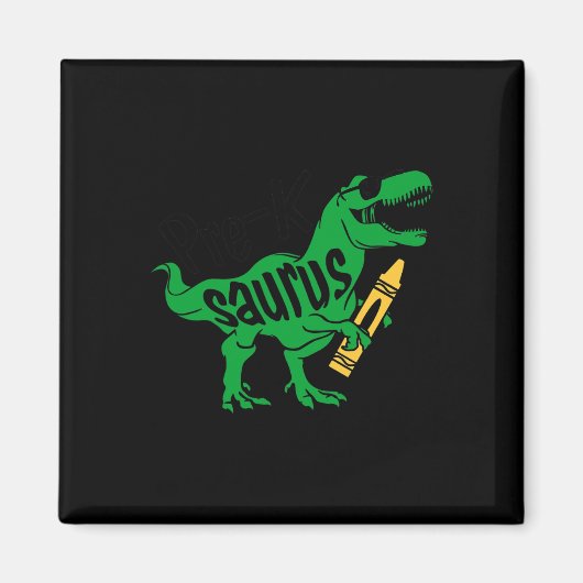 Kinder Eerste Dag van Pre K Saurus Trex Meisjes Jo Magneet (Voorkant)