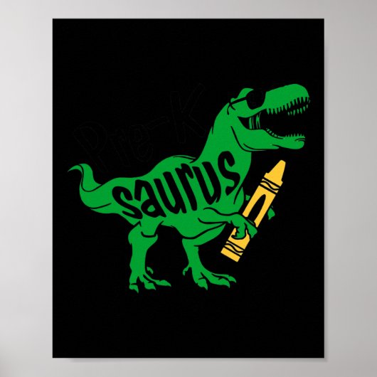 Kinder Eerste Dag van Pre K Saurus Trex Meisjes Jo Poster (Voorkant)