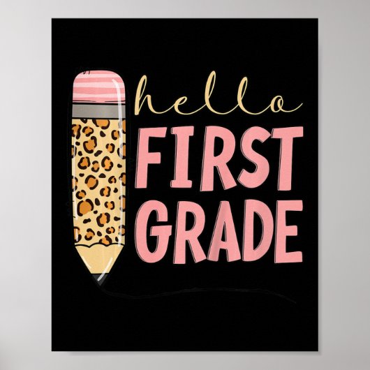 Kinder eerste dag van schoolmeisjes terug naar sch poster (Voorkant)