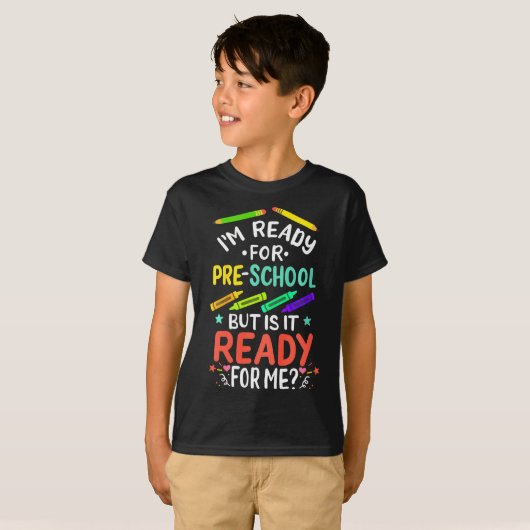 Kinder eerste dag voorschoolse eerste dag van de S T-shirt (Voorkant volledig)