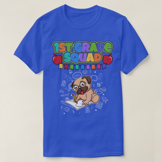 Kinder Eerste Grade Squad Funny Dog elementaire sc T-shirt (Design voorkant)