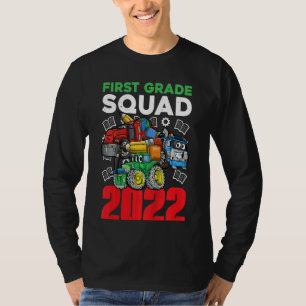 Kinder eerste klas 2022 vrachtwagens en voertuigen t-shirt