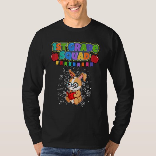 Kinder eerste klas Squad Konijnenkonijn Elementair T-shirt (Voorkant)